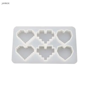 

Crystal Epoxy UV Resin Mold Pixel Love Heart Shape High Mirror DIY Handmade Pendant Silicone Molds