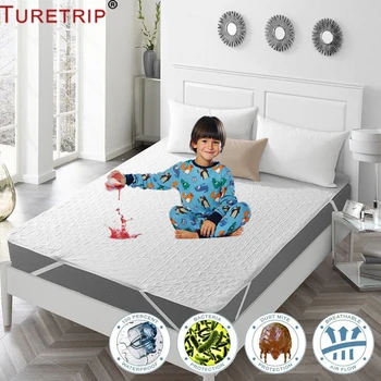 

Turetrip Waterproof Bed Sheet Breathable Mattress Cover with Elastic Ropes Suitable for Any Height Mattress