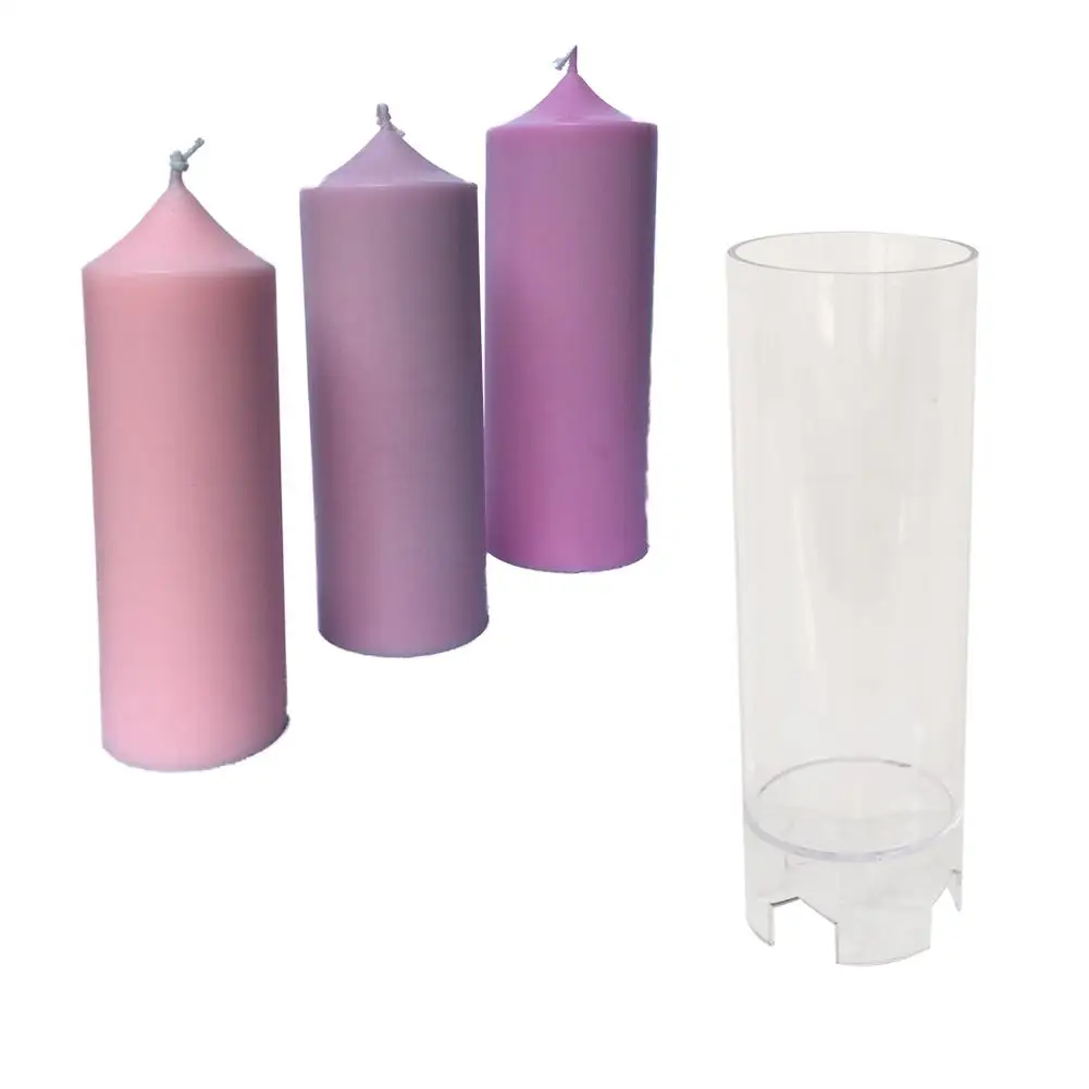 Silicone Candle Mold 3D Cylinder DIY Plaster Crafts Mould  Handmade Candle Molds for Candle Making Resin Molds Decorating Tool