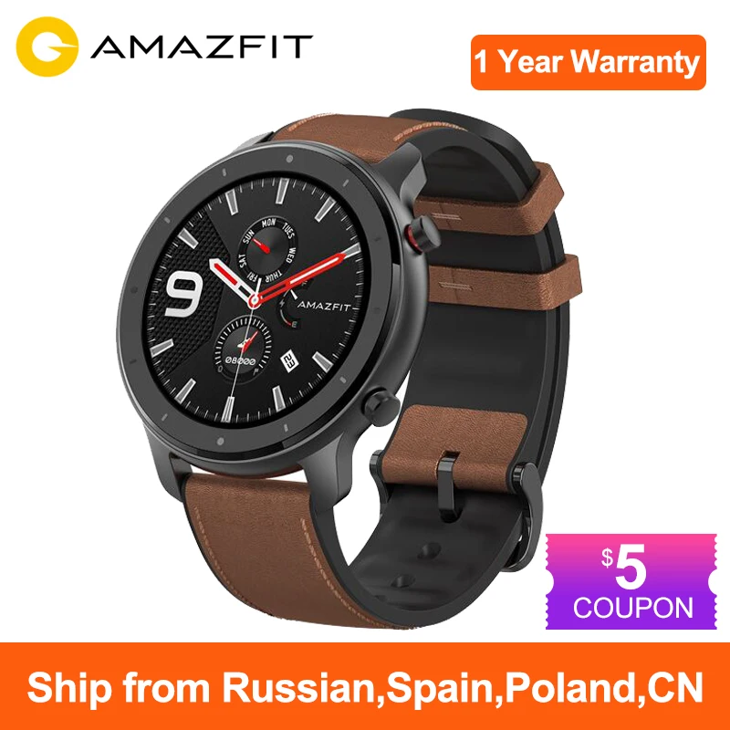 Оригинальные Смарт часы Amazfit GTR 47 мм 1 39 &quotAMOLED 454X454 экран 20 дней Срок службы батареи