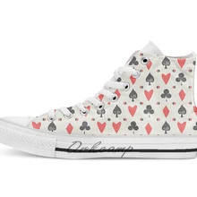 Сердце Клевер Алиса в стране чудес сказка Минимальный Дети Детская узор Повседневное с высоким берцем на шнуровке; Холщовая обувь кеды