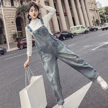 

Large Size Women Denim Overall 2020 Spring New Students Loose Thin Strap Pants Women's Denim Jeans Denim Jumpsuit Women