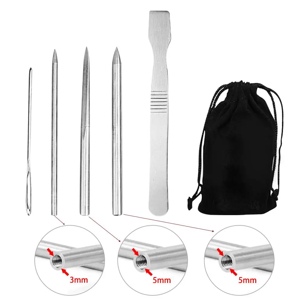 

6pcs Set Paracord Stitching Set Stitching Weaving Needles Stainless Steel Works For Lace Strings Umbrella Rope Racelet Flattener