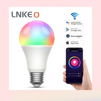 

WiFi smart bulb Alexa voice control RGBW+ cold and warm five way dimming color smart bulb lamp graffiti