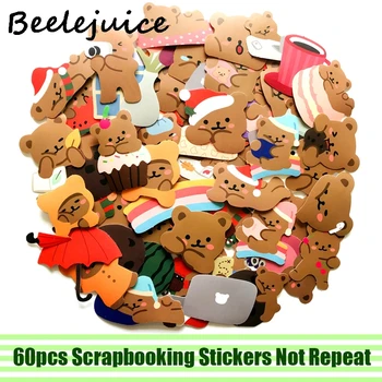 

60pcs Cartoon cute little bears Stickers decal scrapbooking diy pasters home decoration phone laptop waterproof accessories gift