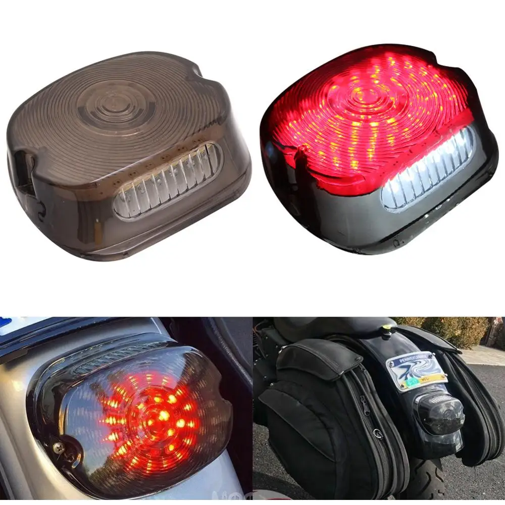 

Retro Smoke LED Integrated Taillight Cafe Racer Motorcycle Turn Signals LED Brake Light Fit For Harley