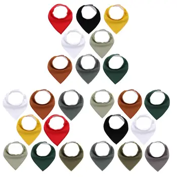 

8 Pcs/set Baby Bandana Drool Triangle Bibs Newborn Solid Color Saliva Towel Cotton