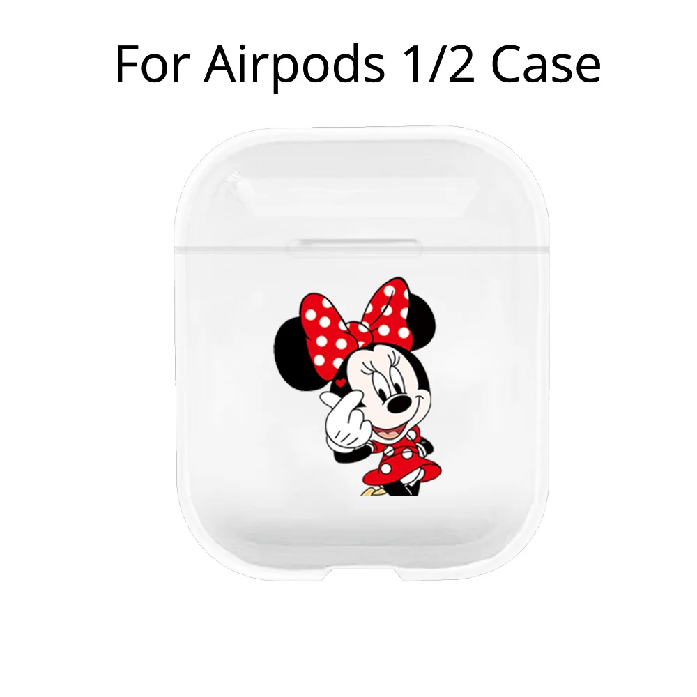 Чехол для Airpods 1/2, милый чехол для наушников AirPods, 1 чехол, Мультяшные Беспроводные аксессуары для Air pods 2, прозрачный жесткий чехол для ПК
