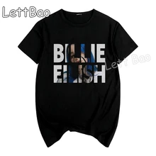 Для мужчин одежда Billie Eilish Harajuku футболка мужская, с коротким рукавом черная футболка в готическом стиле, уличная одежда с О-образным вырезом хлопковая Футболка Homme