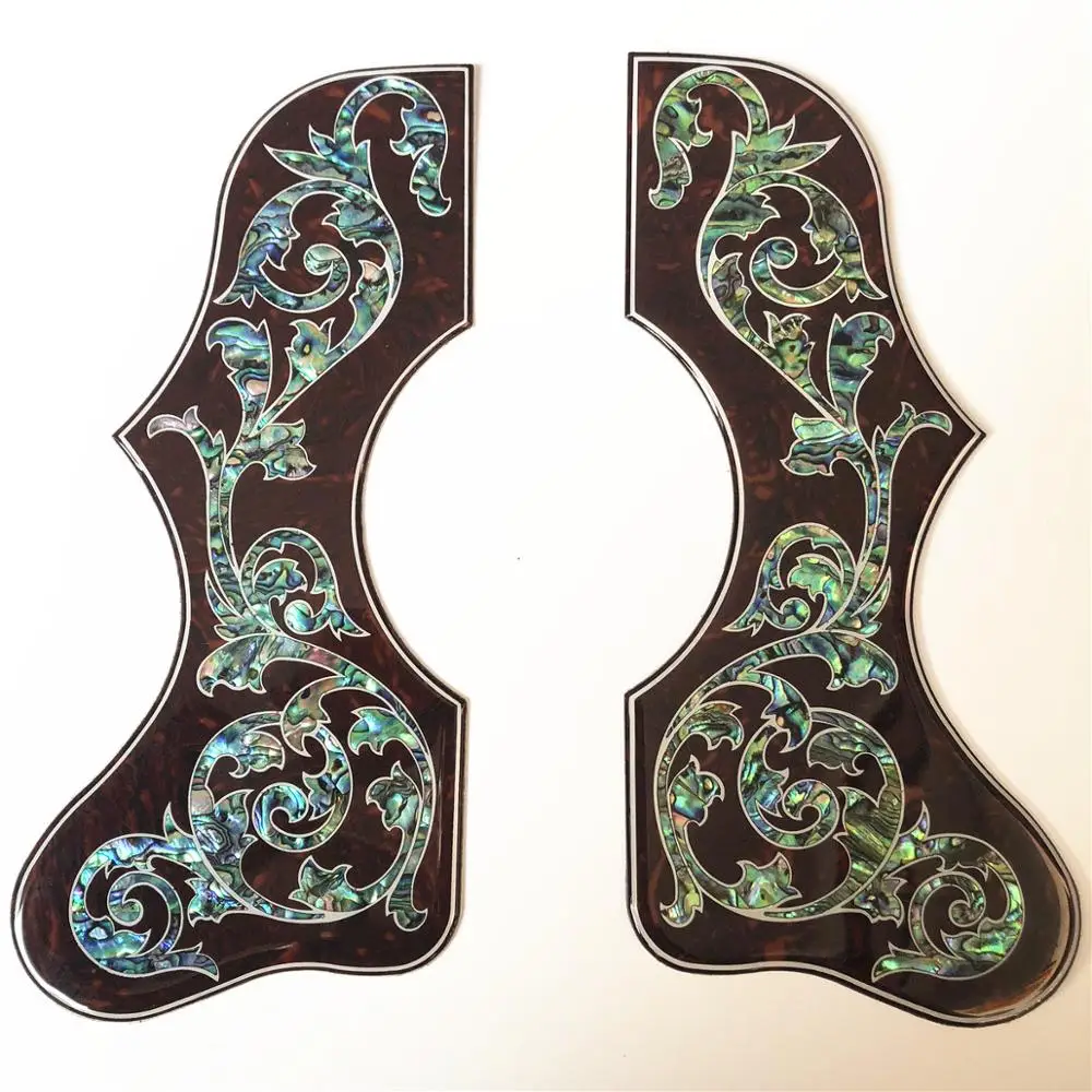 

Real abalone inlays 42"/43" acoustic guitar Pick guard,2 mm thinkness guitar scratch plate celluloid inlays pick guards