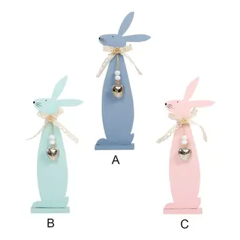 

2020 Easter Rabbit Wooden Pendant Wood Egg Bunny Hanging Crafts Happy Easter Decoration for Home DIY Easter Party Decor