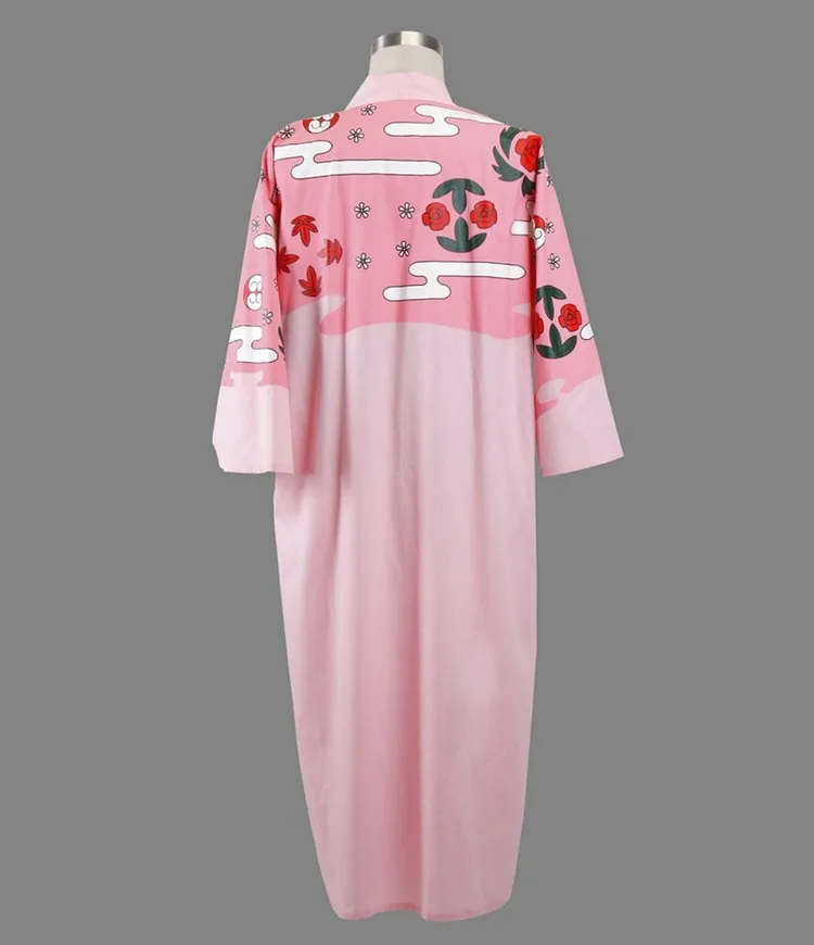 Bleach-Cosplay-8th-Division-Captain-Kyouraku-Shunsui-Cloak-Unisex-Pink-Cape-Shinigami-Kimono-Kurosaki-Ichigo-Black (2)