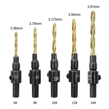 

Woodworking Puncher Round Handle Drill Bit Set Screw Woodworking Chamfer Hole Opening Tool Accessories