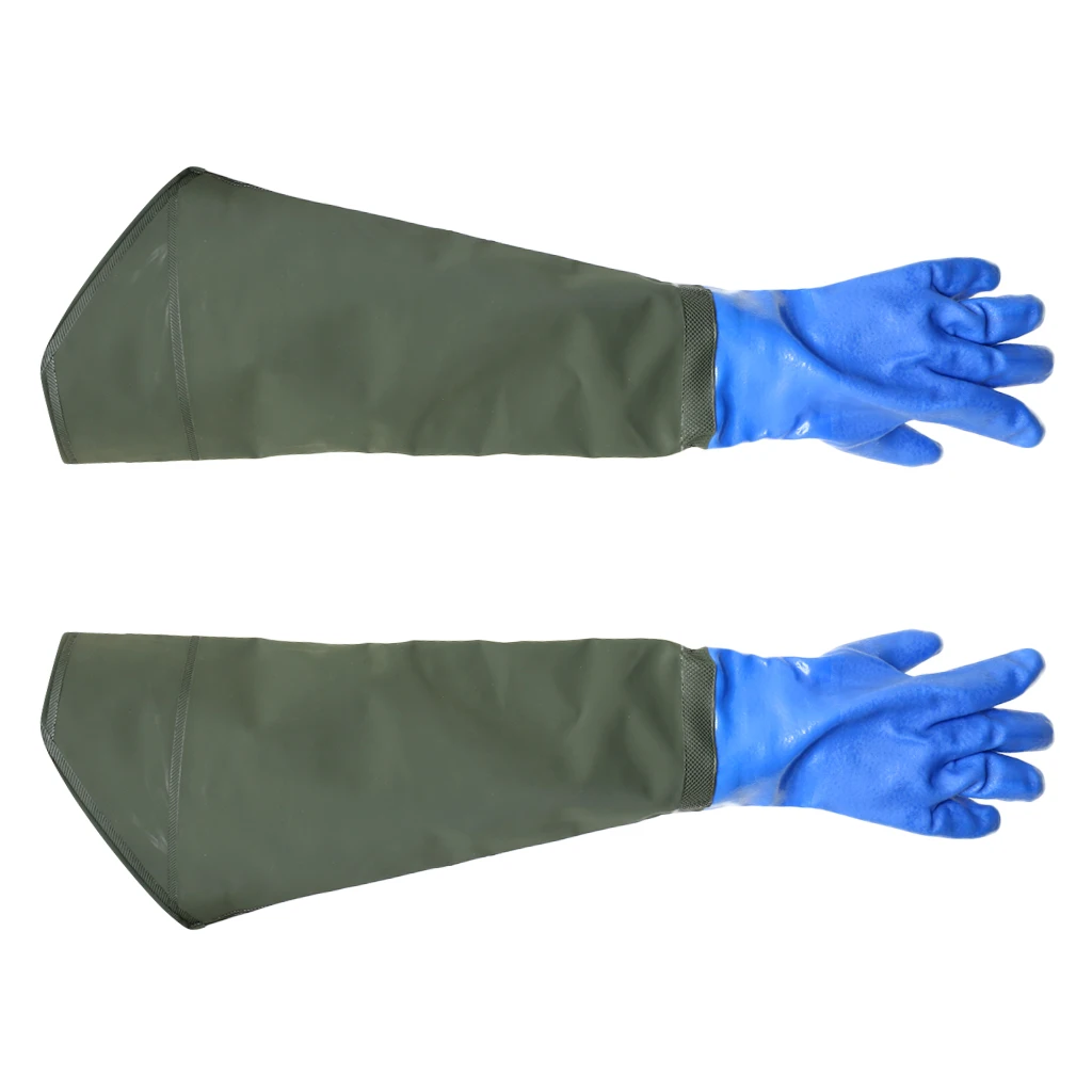 1 Pair PVC Thickened Waterproof Fishing Glove Catch Fish Gloves With Velvet