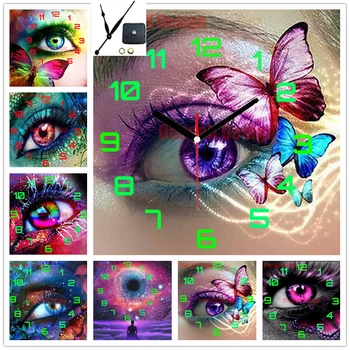 

diamond mosaic sale 5d diamond painting with clock masic eye 5d diamond embroidery sale with clock butterfly decoration home