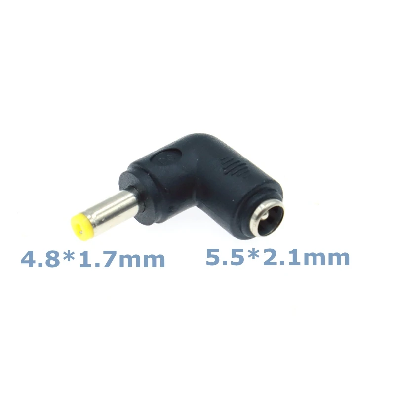 L-type DC Power Connector 90 Degree 5.5x2.1 Female to Various Male Sizes Description Image.This Product Can Be Found With The Tag Names 55 x 25 mm connector dc power, 55x21 male connector dc power cable, Dc power plug connector 55 x 21mm male female