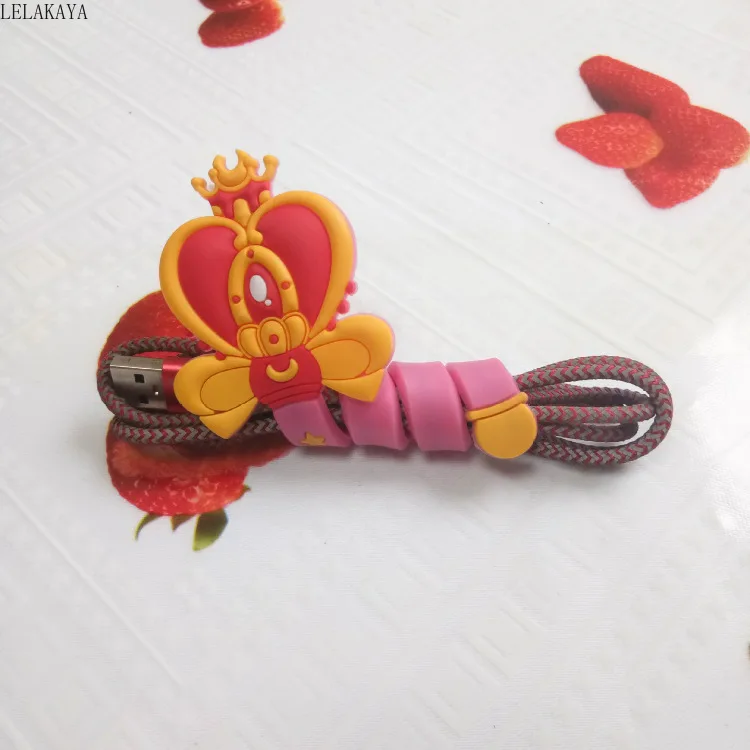 Аниме Сейлор Мун 1 шт. Tsukino Usagi сердце Луна экшн Искусственная резина usb линия
