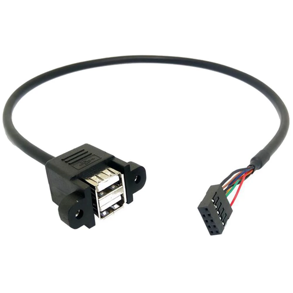 

50 см Внутренняя Материнская плата 9Pin 9P USB к двойному 2-портовому панельному кабелю для передачи данных