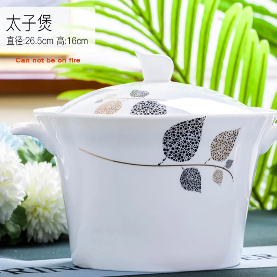 60 Heads jingdezhen ceramics tableware  tableware Rice Bowl Dish Salad Noodles Bowl Plate Dinnerware Sets Soup Pot Tableware