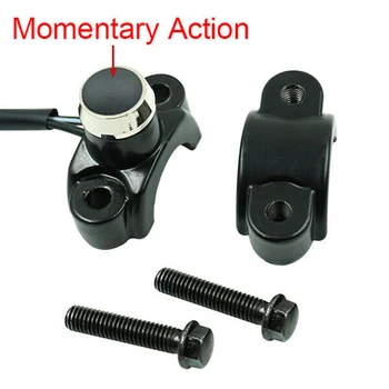 

7/8In Aluminum Motorcycle Horn Switch Momentary Button Electric Power Start Motorcycle Switch With Wire Harness