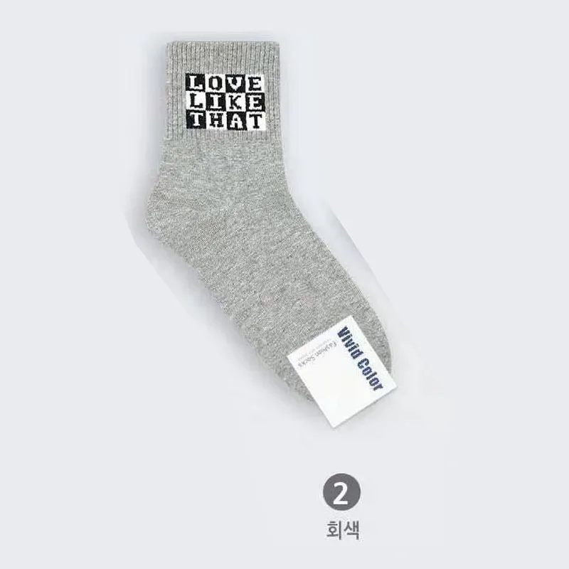 Korean Letters crew women sock cotton warm Sweat Breathable Casual fashion funny sporting socks Autumn Winter calcetines mujer
