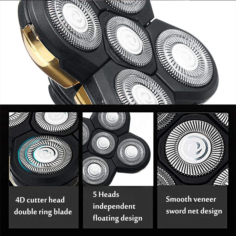 5 Heads Beard Cutter Replacement Blade Hair Razor Shaver Head Easy Install For Men Shavers Heads Accessories