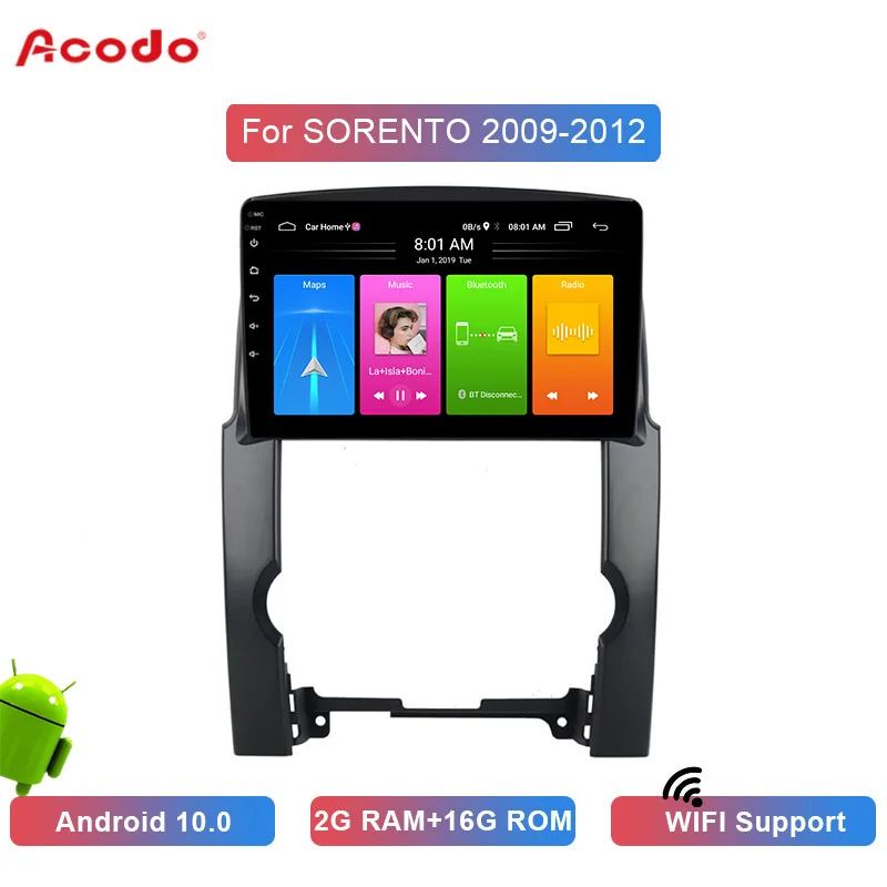

ACODO 2G RAM+16G ROM Android 10.0 Car Radio Multimedia Player For KIA SORENTO 2009-2012 Navigation GPS 2 din