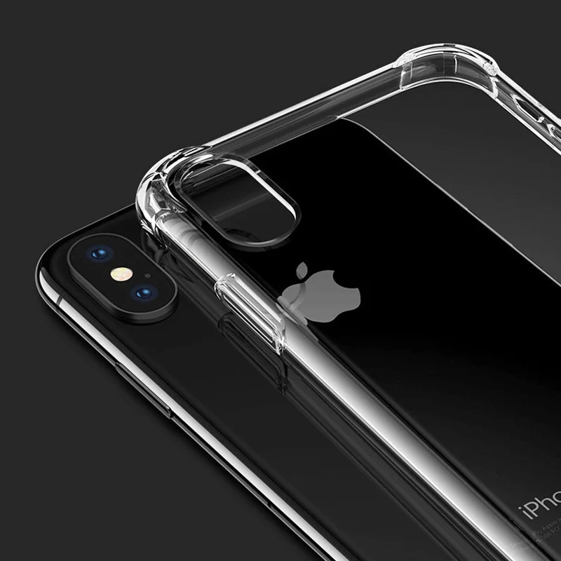 Модный противоударный бампер прозрачный силиконовый чехол для телефона iPhone 7 X XS