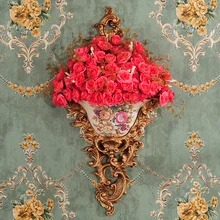 Европейская ваза из смолы в стиле ретро, настенная подвесная декорация для дома, гостиной, фоновая настенная Фреска, ремесла для отеля, крыльца, настенная наклейка, подвеска