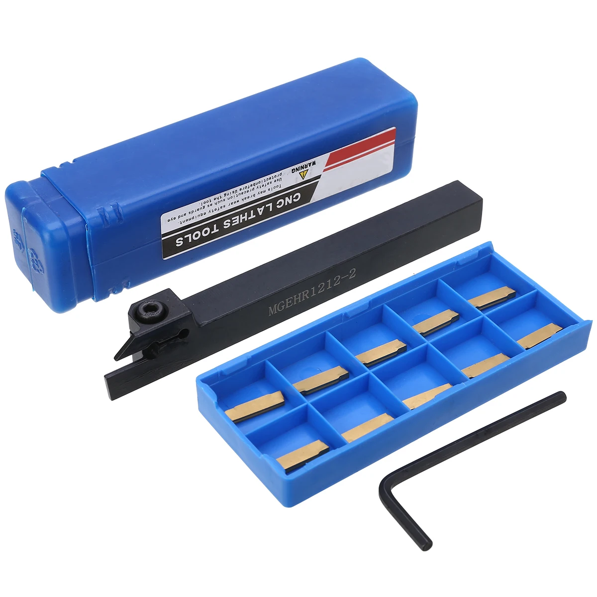 10Pcs MGMN200 Inserts L Wrench MGEHR1212-2 Lathe Cutter Grooving Tool Holder