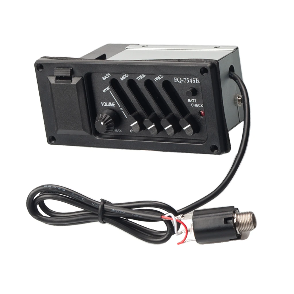 MagiDeal Q-7545R 4 Band EQ Equalizer Piezo Pickup for Acoustic Guitar Parts MagiDeal Q-7545R 4 Band EQ Equalizer Piezo Pickup for Acoustic Guitar Parts