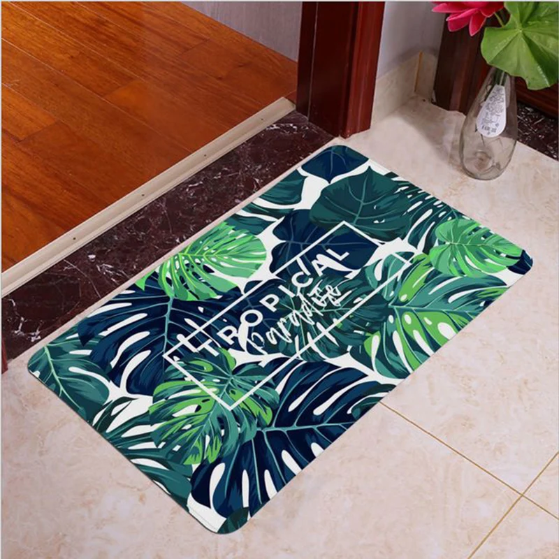 

FUNBAKY 40*60cm Creative Color Plant Bath Mats Non Slip For Bathroom Carpet Rug Xmas Home Decor Living Room Rug
