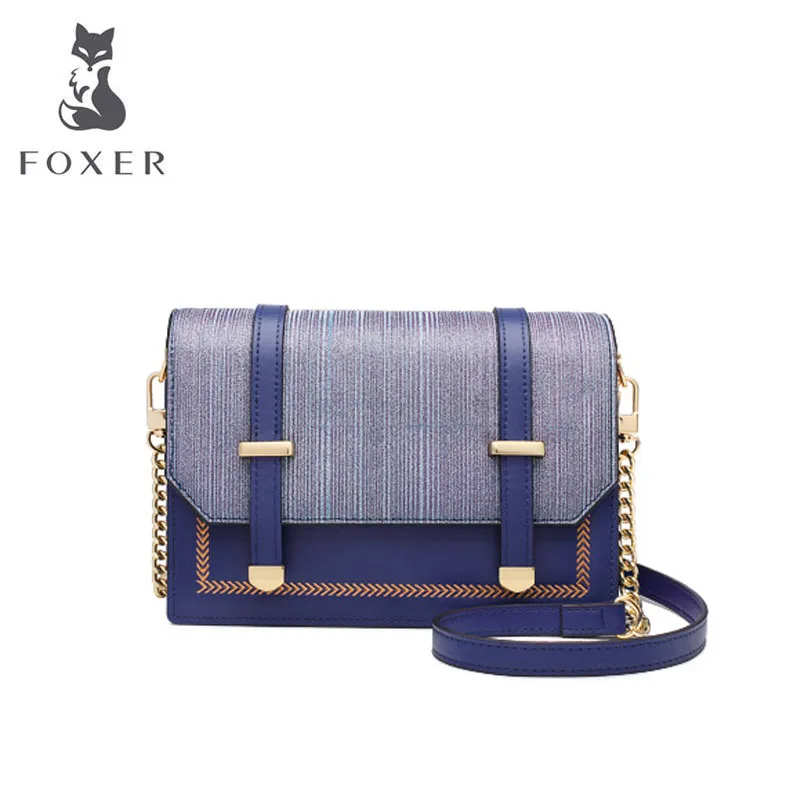 

FOXER luxury handbags women bags designer bags famous brand 2019 new women bag patchwork women leather shoulder Crossbody bag