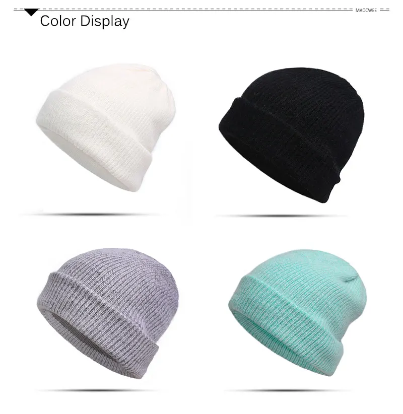 Rabbit hair Beanies Women Men Winter Hat Knitted Skuilles For Hats Balaclava Unisex Hats Cold-Proof And Warm-Keeping Beanie Caps