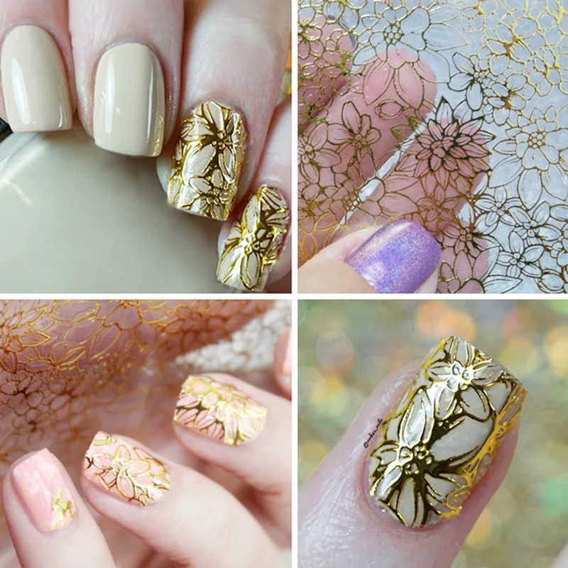 

ELECOOL 1 Sheet Blooming Flower 3D Nail Art Stickers Decals Tips DIY Water Nail Art Decorations Manicure Set