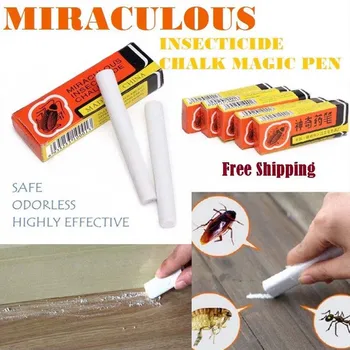 

2/10/20Box Pest Control Magic Pen Chalk Cockroach Medicine Insecticide Killer Powder for Ants Lice PR Sale