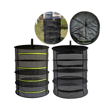 

4 Layers plant Herb Drying Mesh Net Folding fishing hanging home dryer bags hangplant Nets Rack Zipper Net For flower Herbs Buds