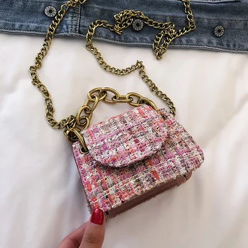 

2019 Winter Fashion New Mini Crossbody bag High Quality Wool Women's Designer Handbag Chain Tote bag Shoulder Messenger Bag