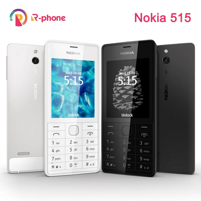 Gran oferta Original NOKIA 515 5MP 2,4 única Tarjeta Sim Dual teléfono móvil desbloqueado reformado