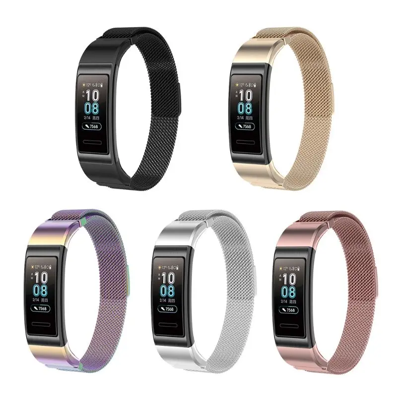 

Magnetic Stainless Steel Replacement Watch Band Strap for Huawei Band 3 / Band3 Pro TER-B09 TER-B29 Bracelet T4MD