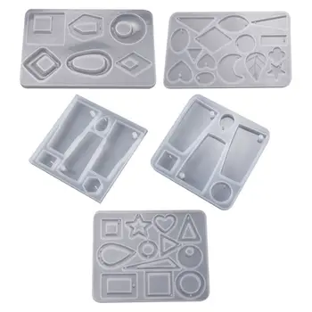 

2020 New 5 Pcs/set Irregular Earring Pendant Jewelry Making Accessories Silicone Mold Set DIY Crystal Epoxy Molds