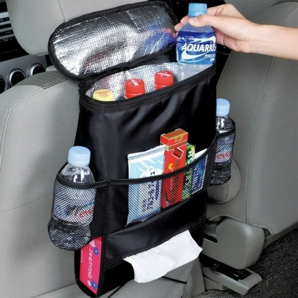 

Auto Car Back Seat Storage Bag Car Seat Cover Organizer Holder Bottle Tissue Box Magazine Cup Food Phone Bag Backseat Organizer