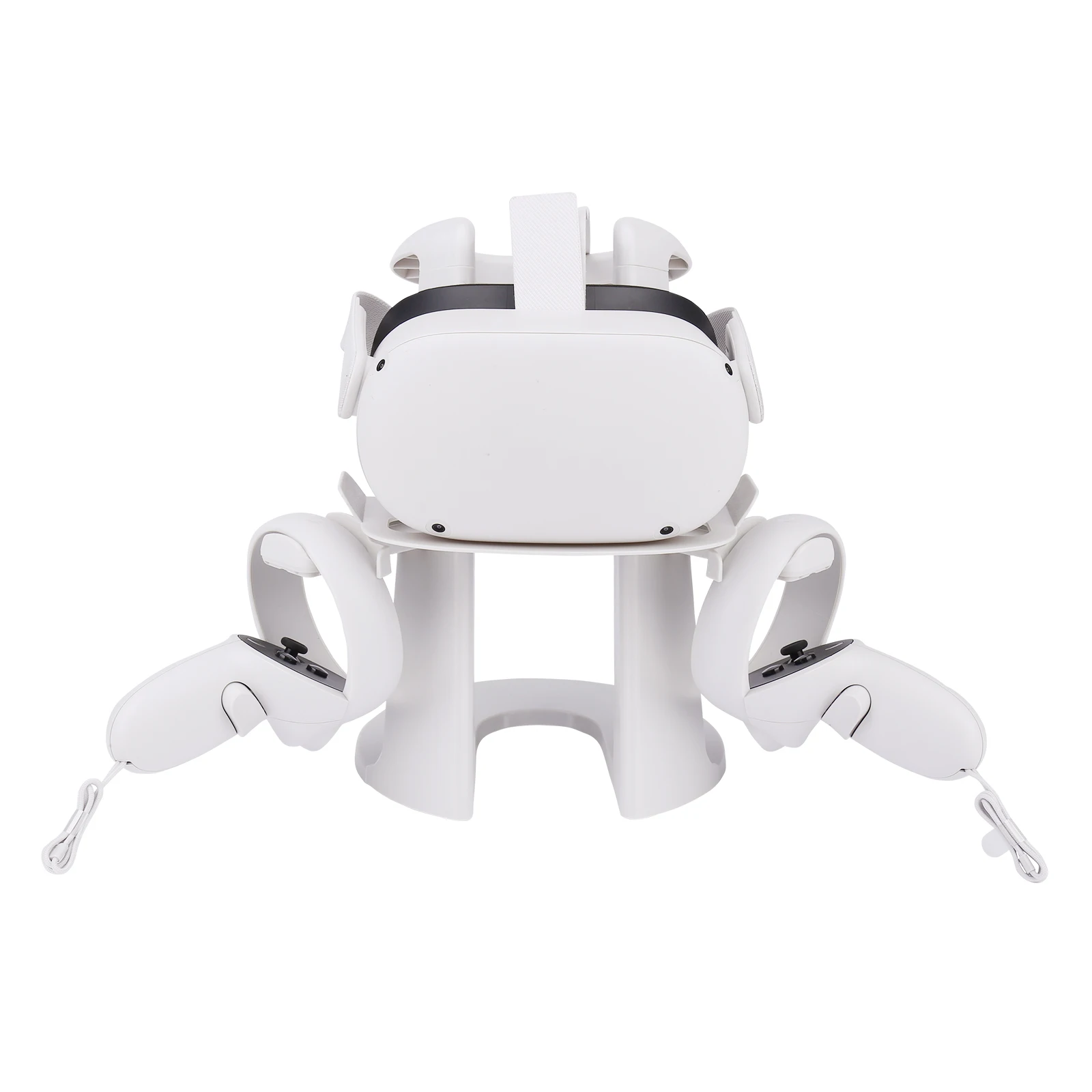 GOMRVR-Soporte de pantalla para auriculares y controladores táctiles, soporte para casco y mango, estación de montaje para Oculus Quest 2 (blanco)