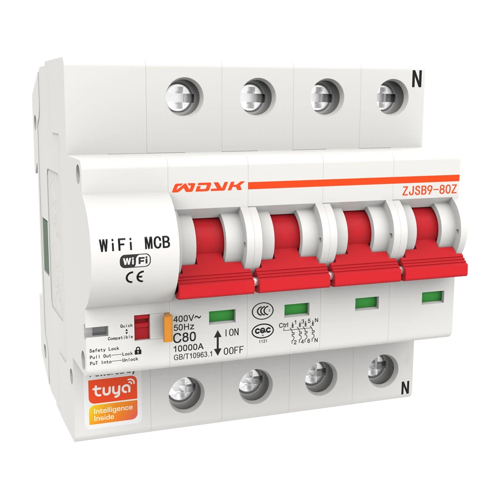 

4P WiFi Intelligent Circuit Breaker with Energy Monitoring and Meter Function Works with Alexa and Google home 220V / 380V