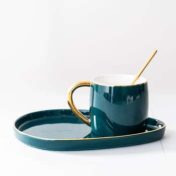 

Japanese Style Ceramic Luxury Coffee Cup And Saucer Set Afternoon Black Tea Cup Tazas Creativas Dessert Saucer Mug FF70C10
