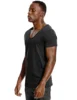 Scoop Neck T Shirt for Men Low Cut Deep V Neck Wide Vee Tee Male Tshirt Invisible Undershirt Slim Fit Short Sleeve 4