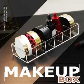 

Transparent Cosmetic Storage Box 8 Grid Acrylic Women Powder Lipstick Makeup Organizer Holder Washable Cosmetic Storage Box