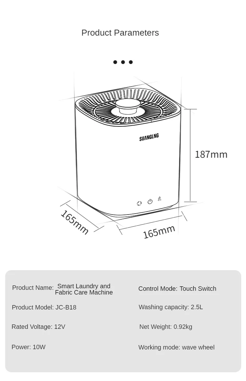 Suanglng – Mini Machine à laver Portable, capacité de 2,5 l, pour voyage, maison, slips, sous-vêtements, chaussettes, désinfection automatique