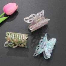 

2022 Summer Greeb Hollow Butterfly Hair Claws Hairpin Cute Transparent Grabs AcetateHair Clip for Women Sweet Accessories
