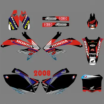

New Full Graphics Decals Stickers Custom Number Name Glossy Bright Stickers Waterproof for HONDA CRF450R CRF450 2008